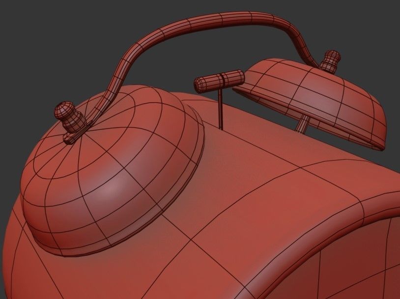 Alarm Clock 01 Low-poly 3D model_3