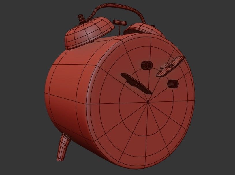 Alarm Clock 01 Low-poly 3D model_7