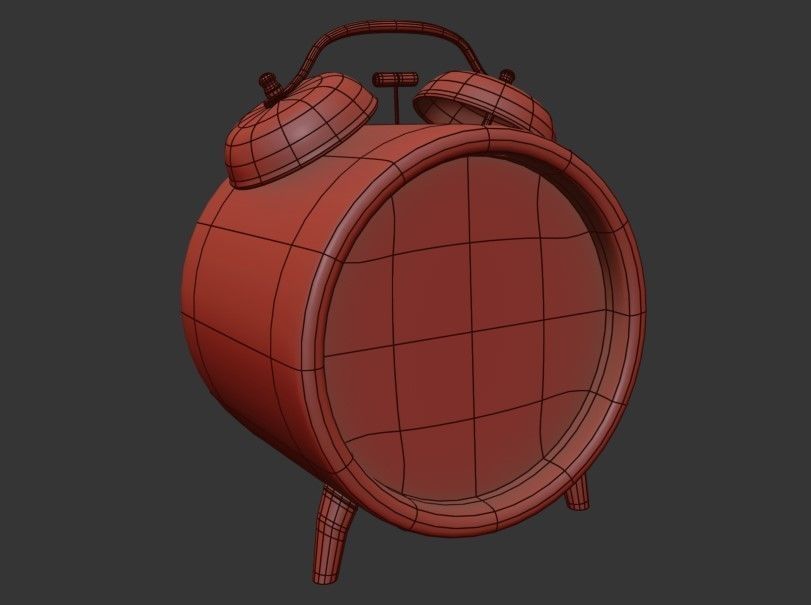 Alarm Clock 01 Low-poly 3D model_1