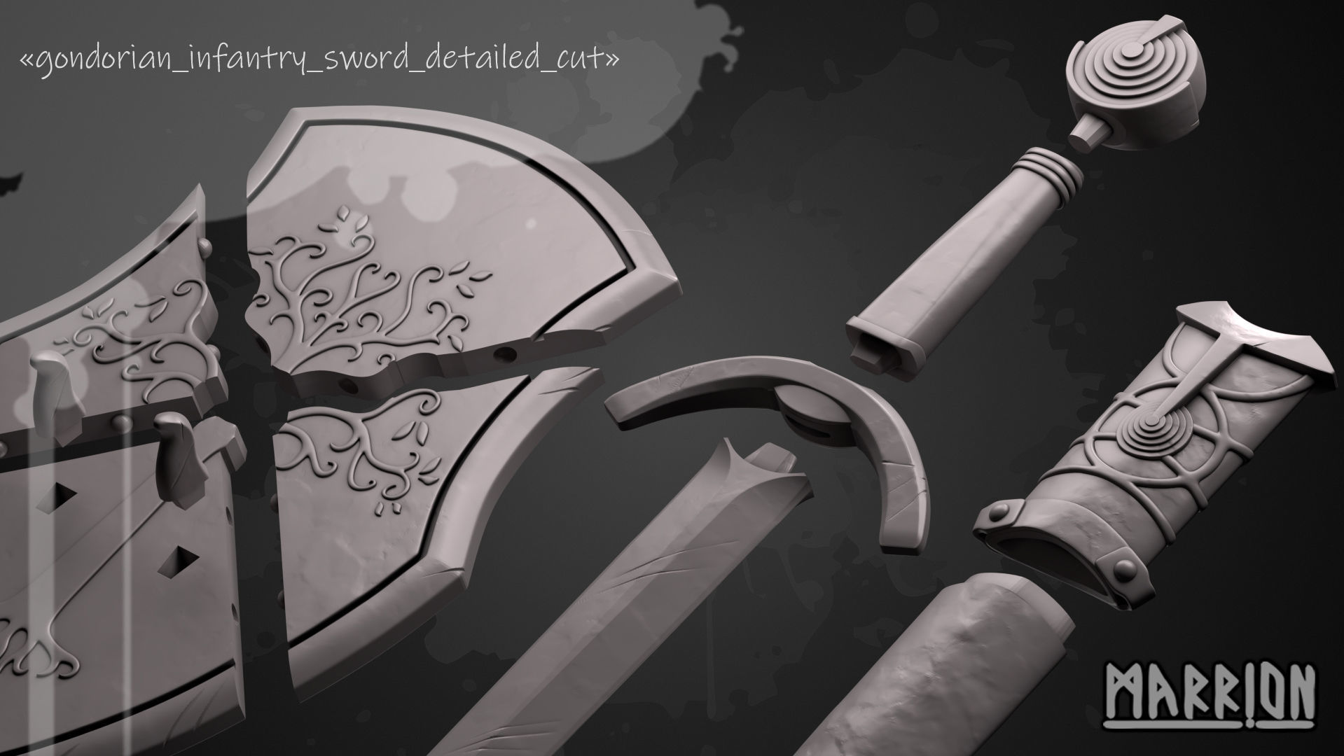 Gondorian Infantry Sword 3D print model_4