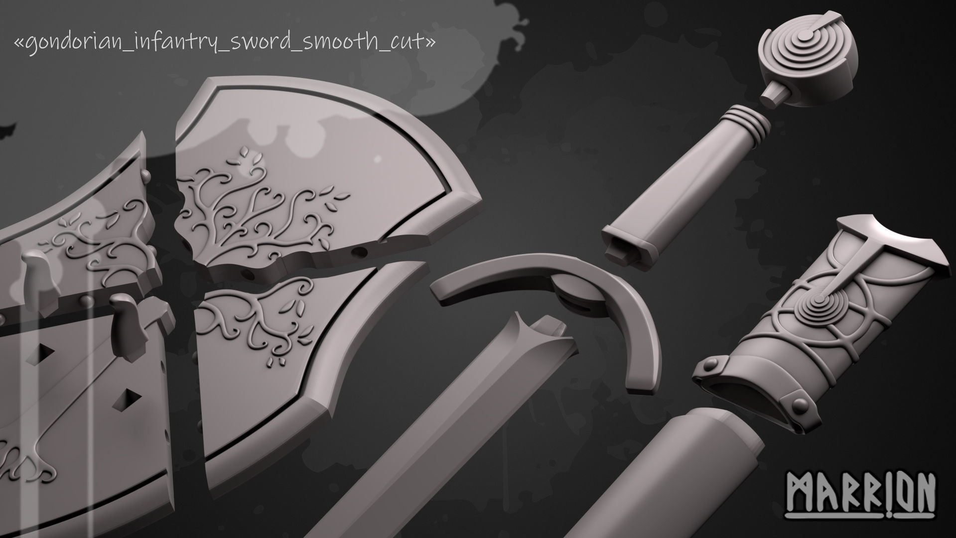 Gondorian Infantry Sword 3D print model_3