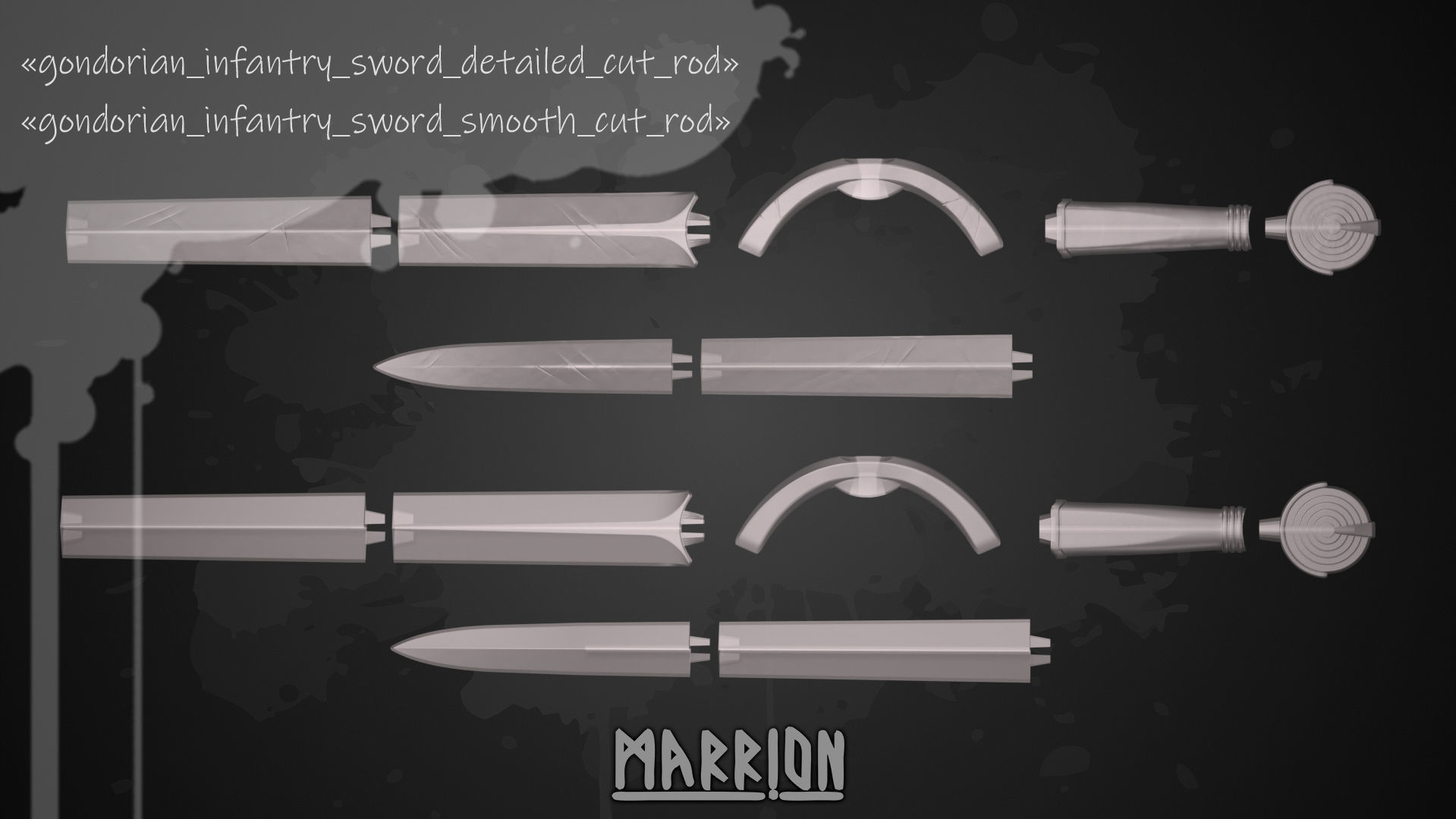 Gondorian Infantry Sword 3D print model_5