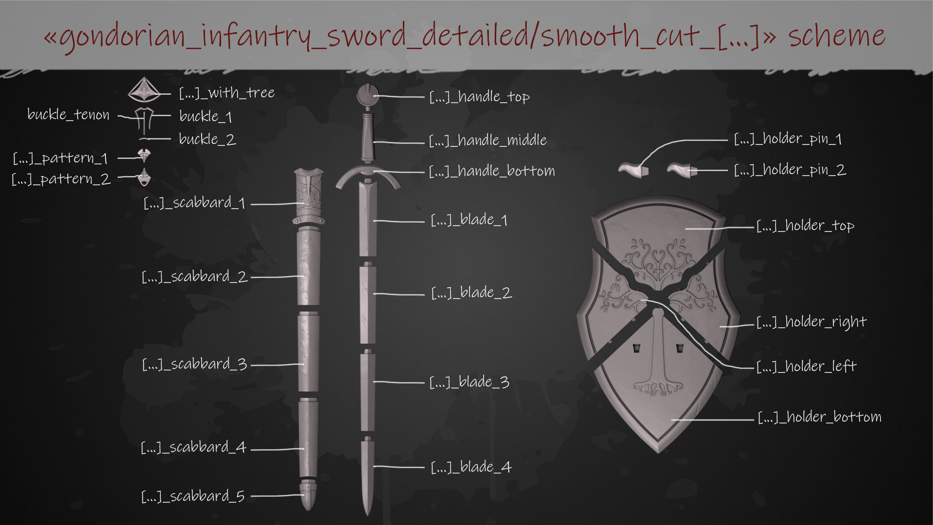 Gondorian Infantry Sword 3D print model_13
