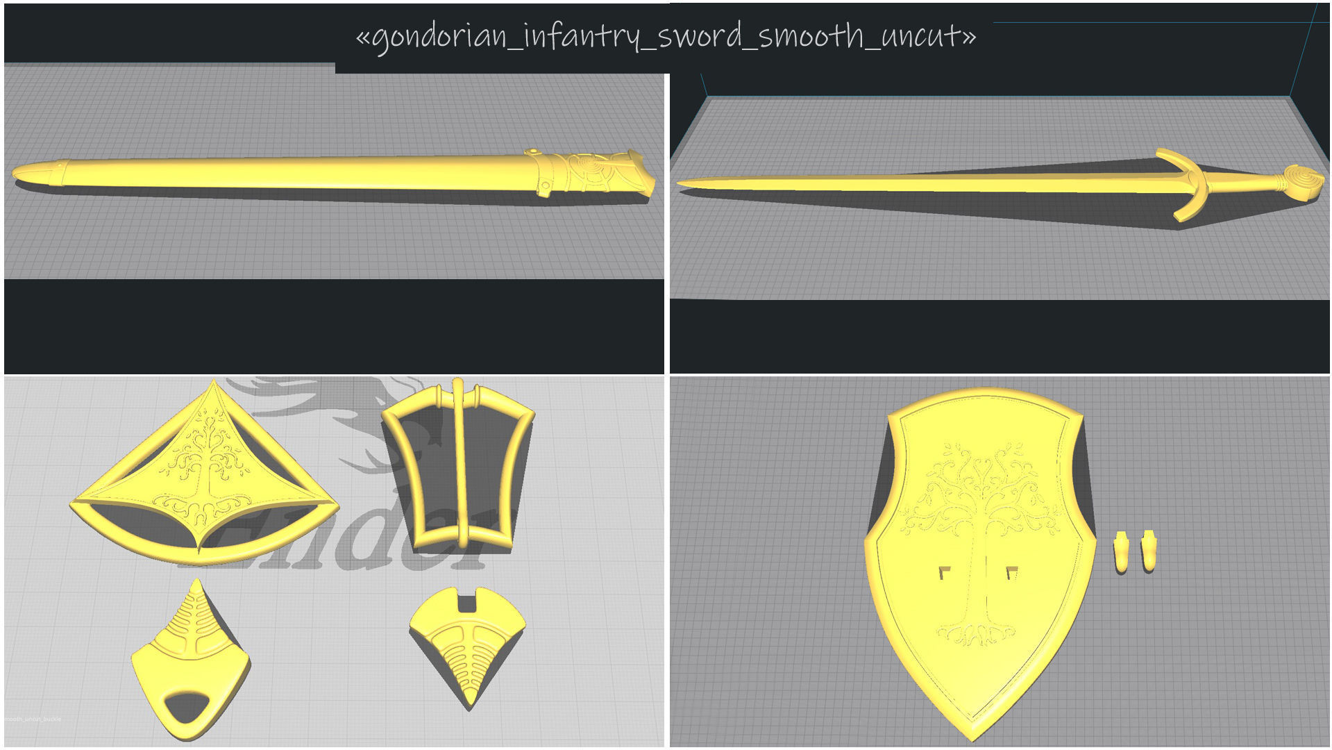 Gondorian Infantry Sword 3D print model_19