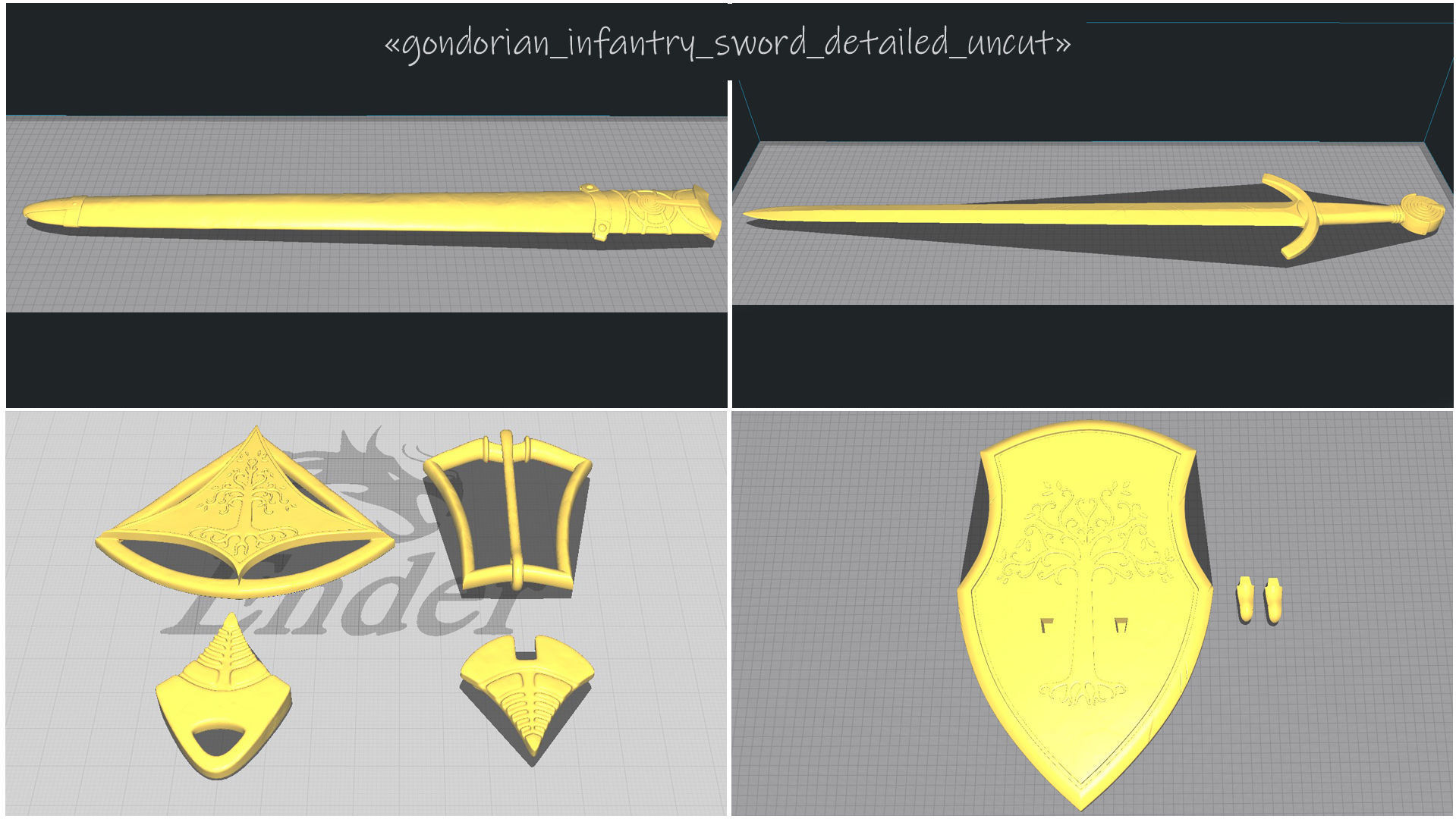 Gondorian Infantry Sword 3D print model_17