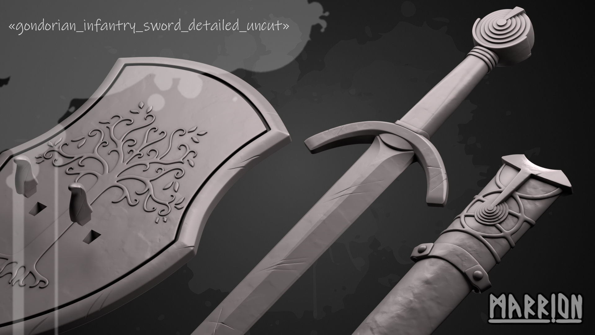 Gondorian Infantry Sword 3D print model_2