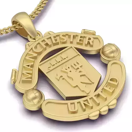 Manchester united pendant gold silver printable jewelry 3D model 3D print model