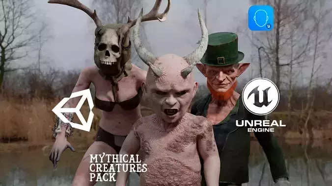 Mythical creatures pack game characters for Horror and Fantasy 3D Model Collection