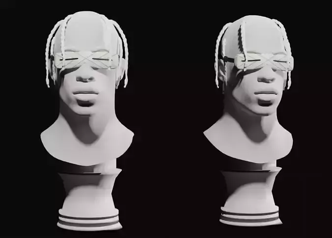 Travis Scott Glasses obj fbx and blend file Free low-poly 3D model