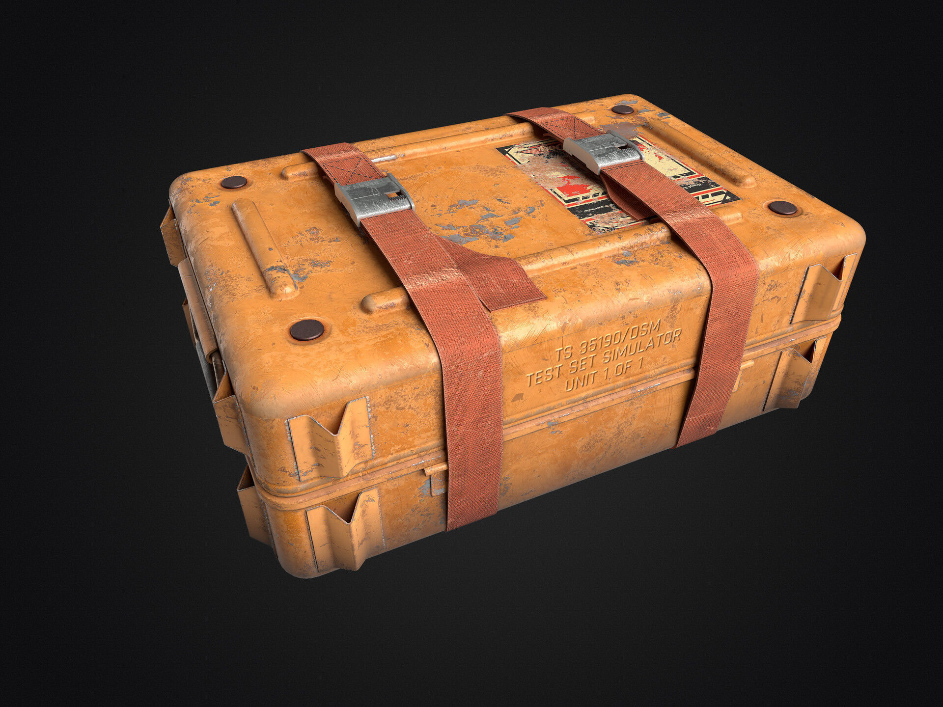 Sci-fi Crate Yellow Low-poly 3D model_2