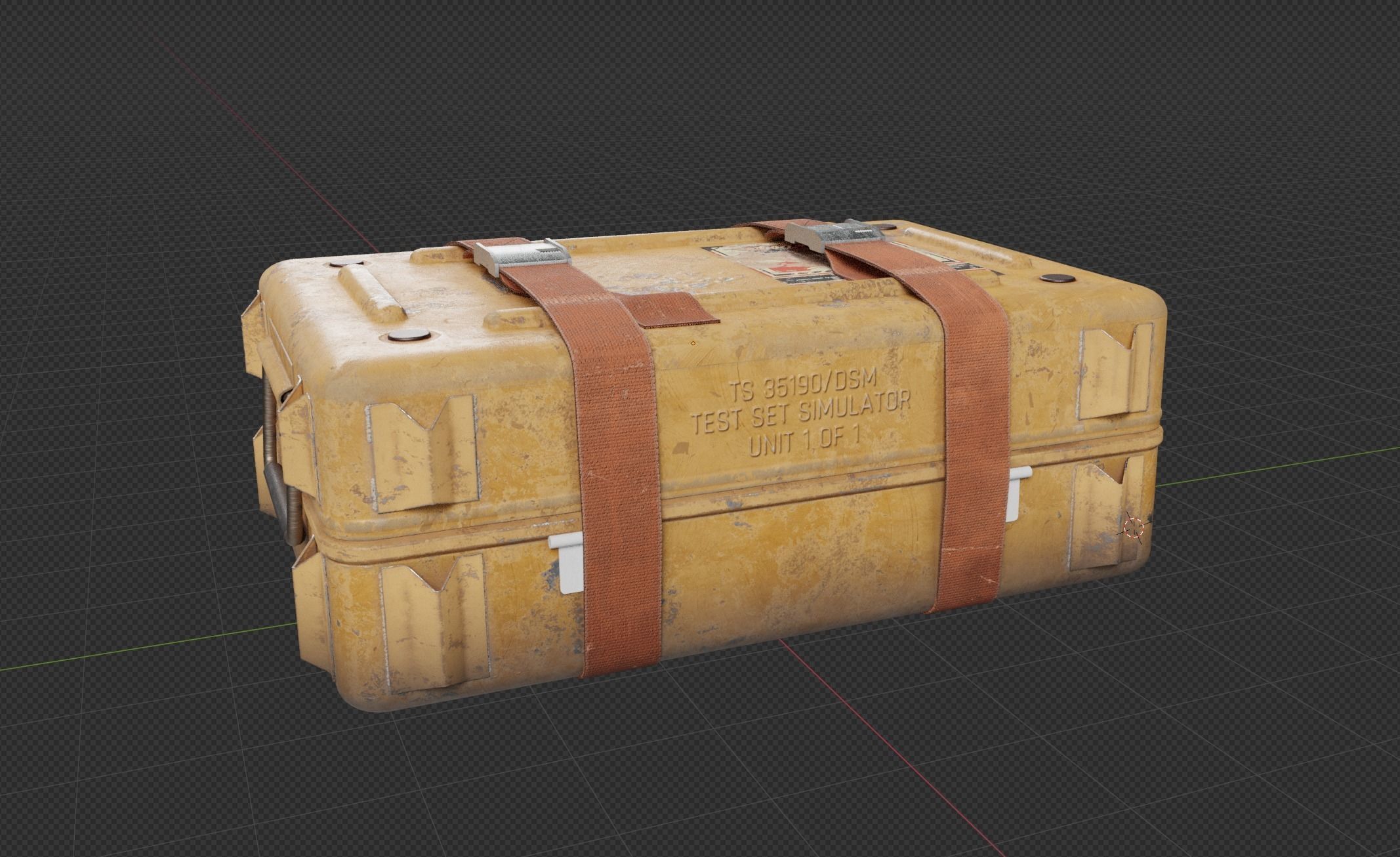 Sci-fi Crate Yellow Low-poly 3D model_9