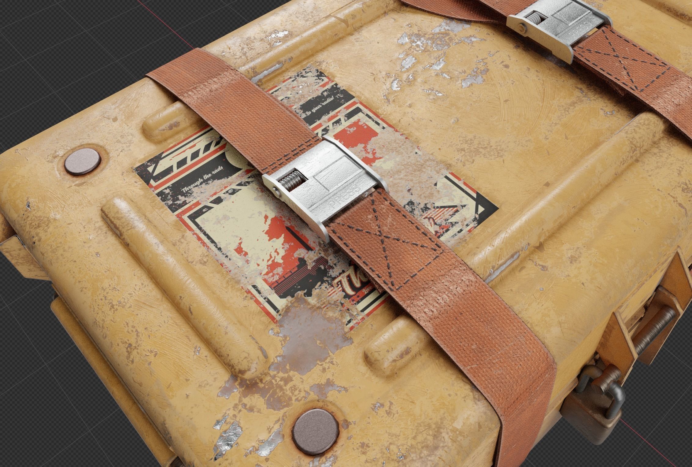 Sci-fi Crate Yellow Low-poly 3D model_18