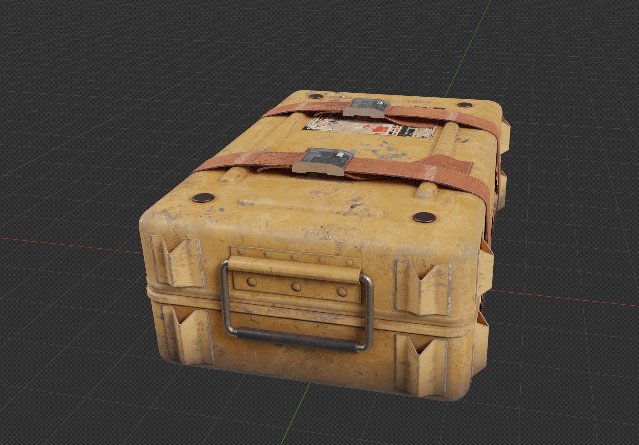 Sci-fi Crate Yellow Low-poly 3D model_11