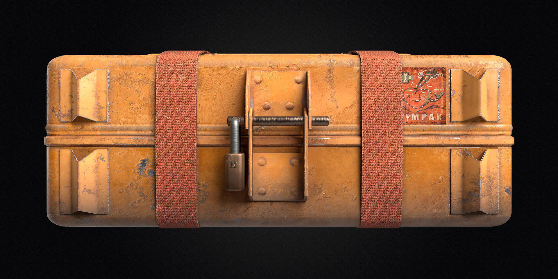 Sci-fi Crate Yellow Low-poly 3D model_3