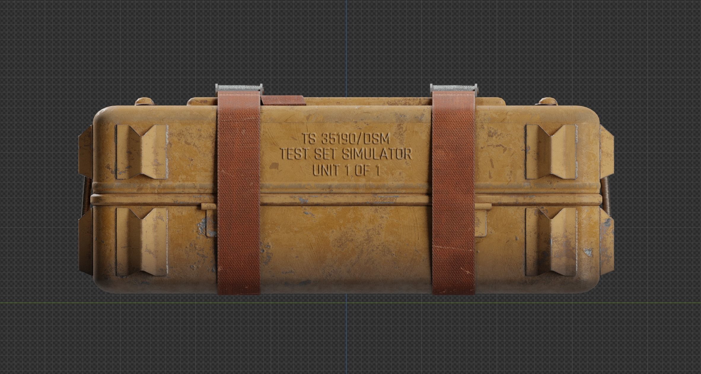 Sci-fi Crate Yellow Low-poly 3D model_13