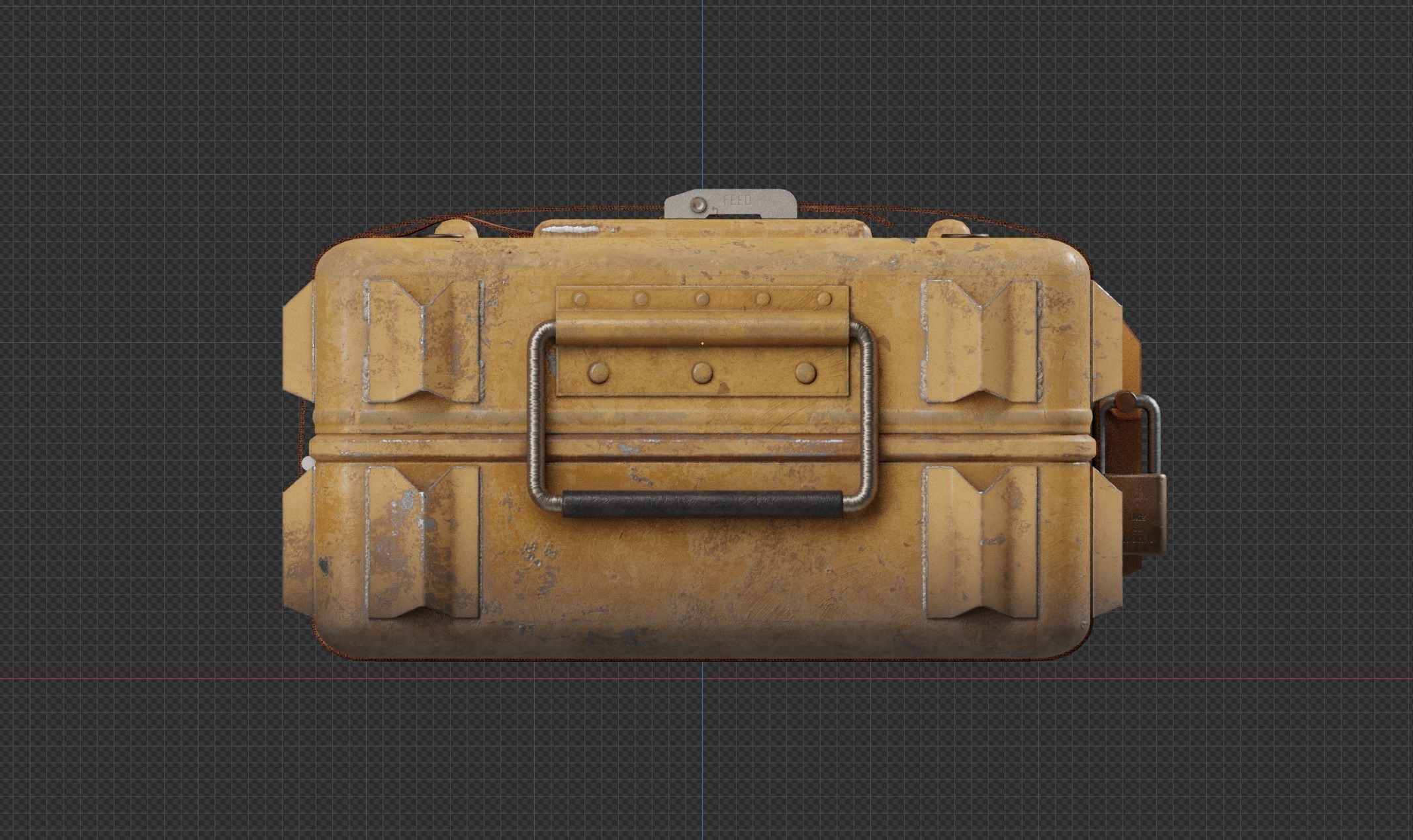 Sci-fi Crate Yellow Low-poly 3D model_8