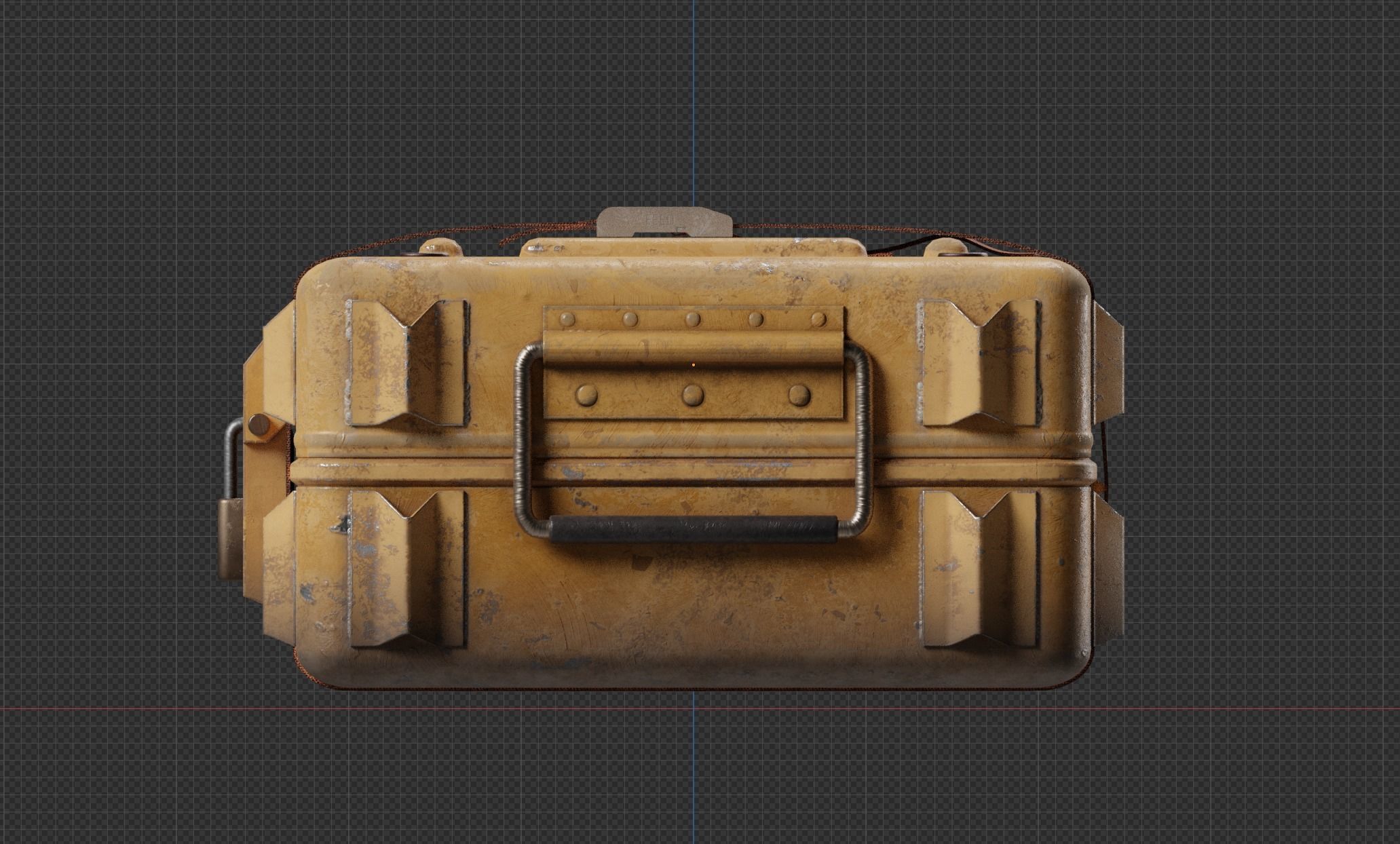 Sci-fi Crate Yellow Low-poly 3D model_12