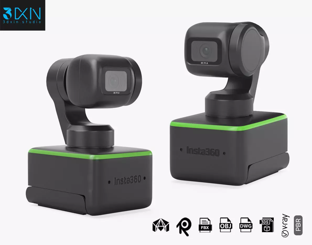 USB Webcam Insta360 Link  Low-poly 3D model_0