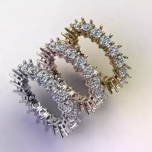 Eternity ring 6 prongs with diamonds