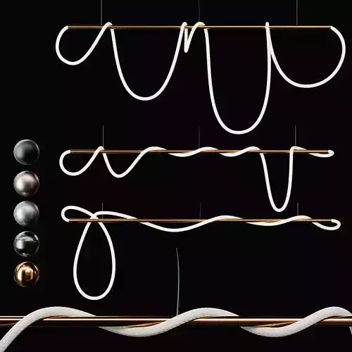 3Luke Lamp Pendant light -Tracer Bar 2-8 ft- 3lights- 5mat