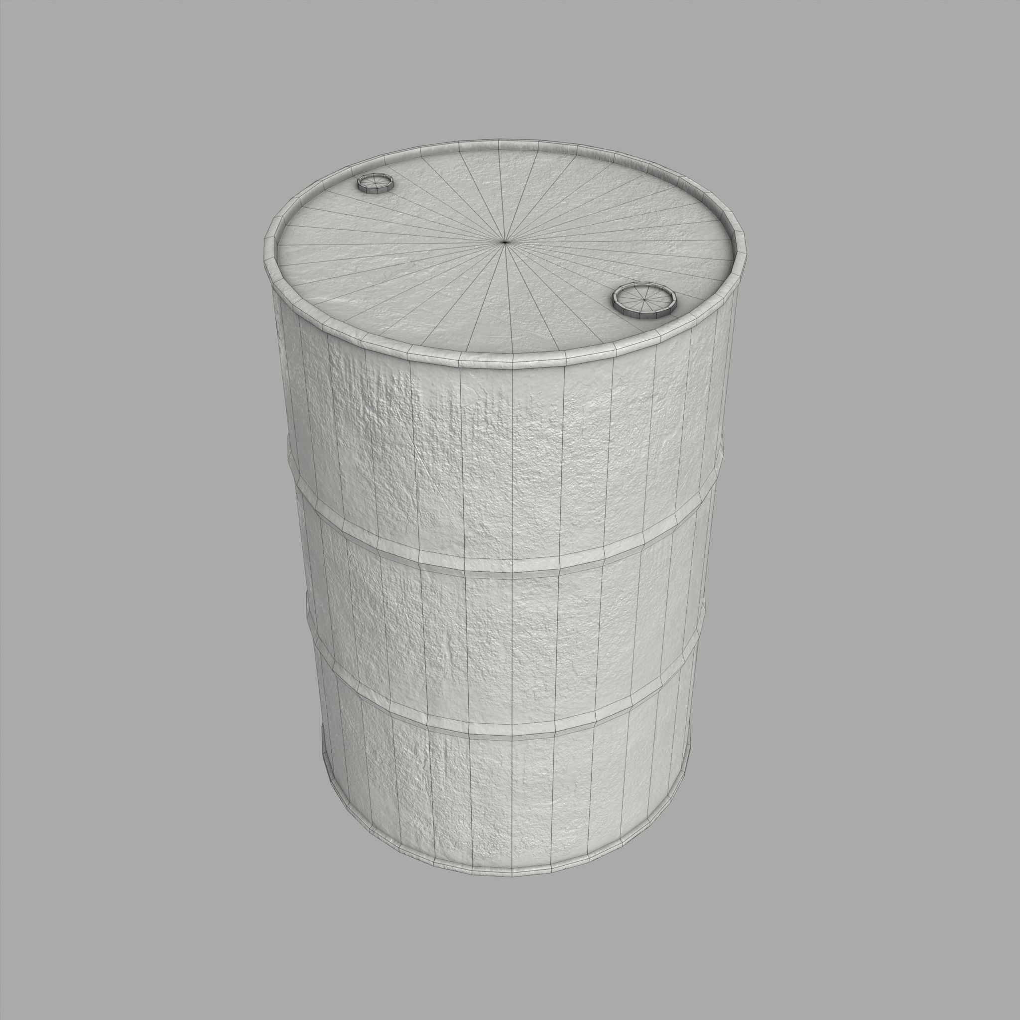 Oil Barrel Drum Metal Rusty Free low-poly 3D model_9