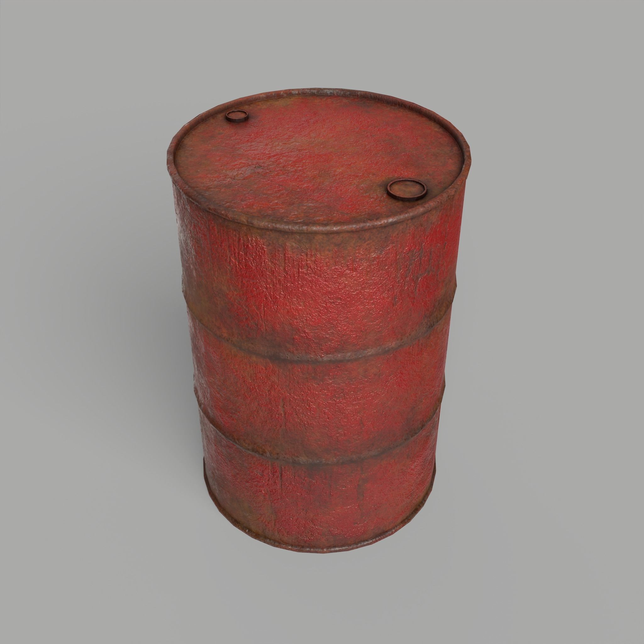 Oil Barrel Drum Metal Rusty Free low-poly 3D model_4