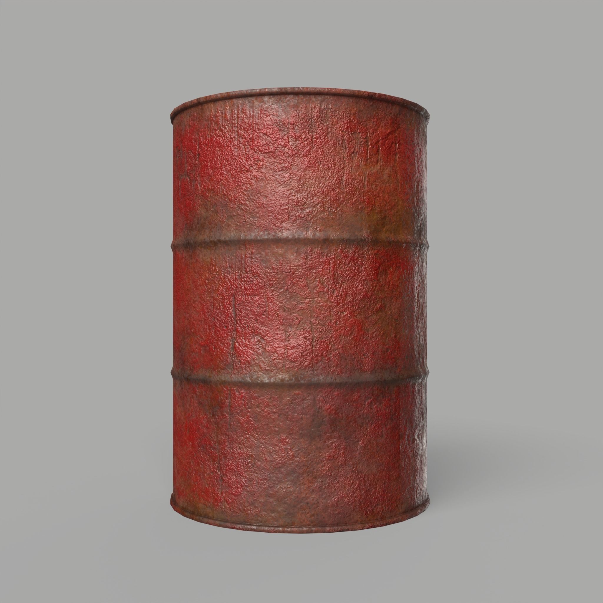Oil Barrel Drum Metal Rusty Free low-poly 3D model_10