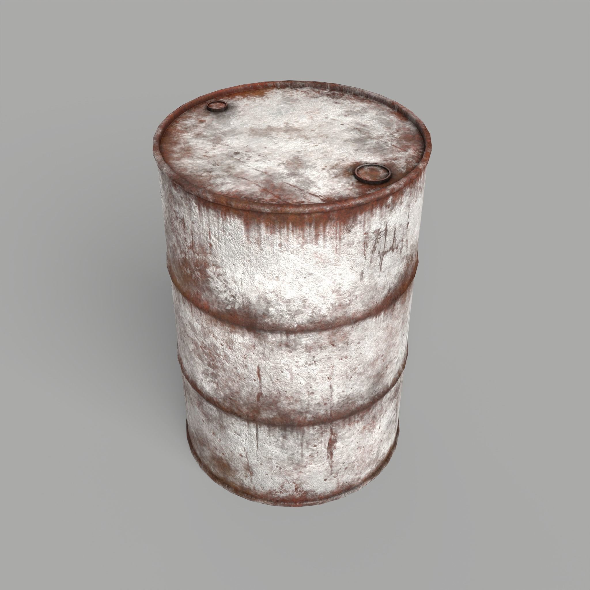 Oil Barrel Drum Metal Rusty Free low-poly 3D model_6