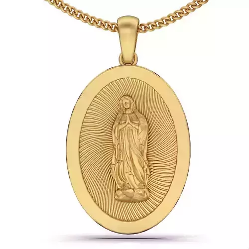 Mary pendant silver gold printable jewelry 3D model