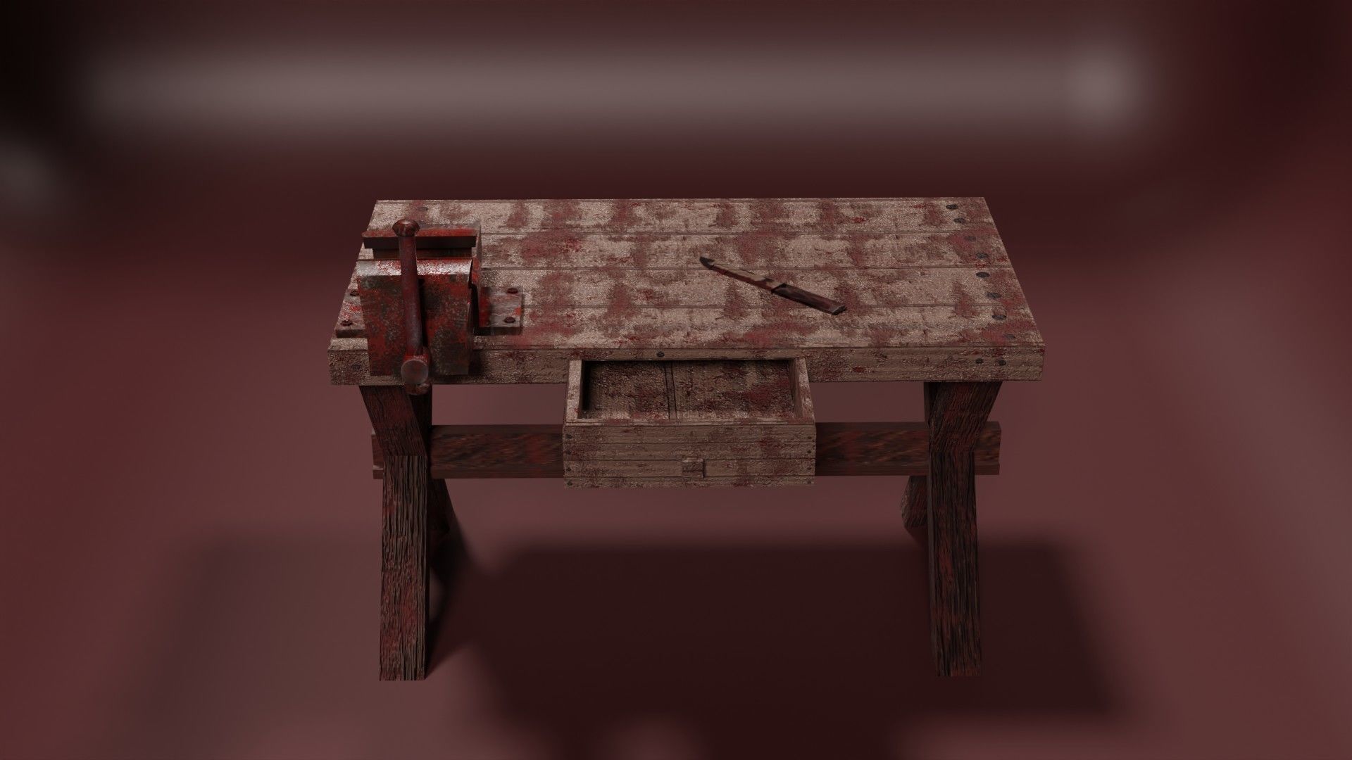 Butcher Essentials Bundle Grim Grip Clamp Slaughter Table Blood Low-poly 3D model_1