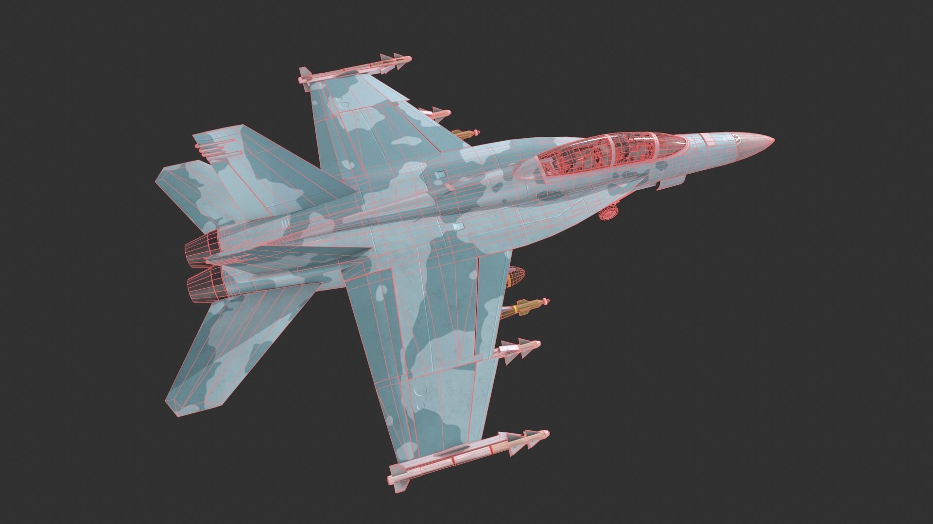 F-18 Super Hornet Low-poly 3D model_3