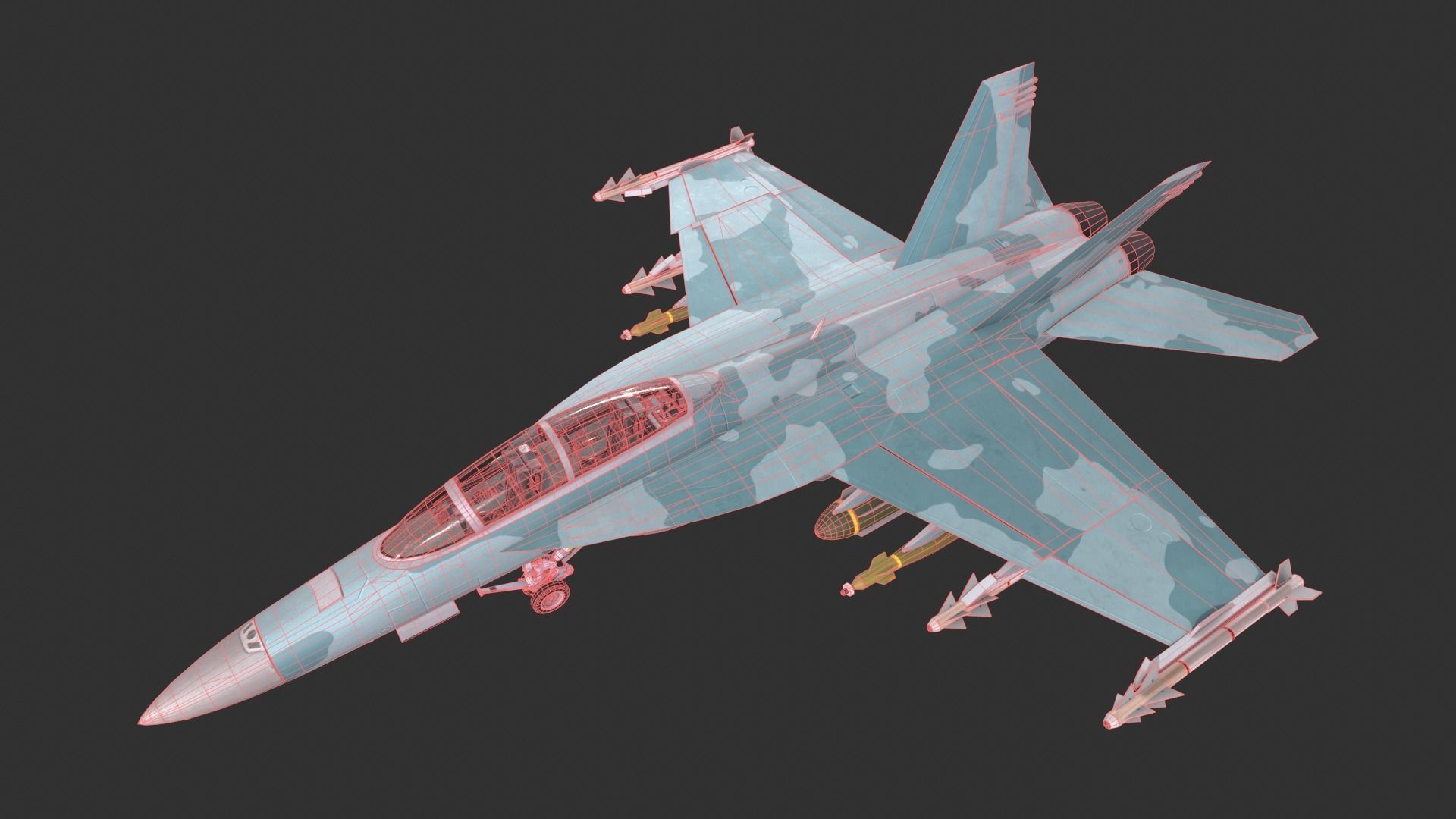 F-18 Super Hornet Low-poly 3D model_1