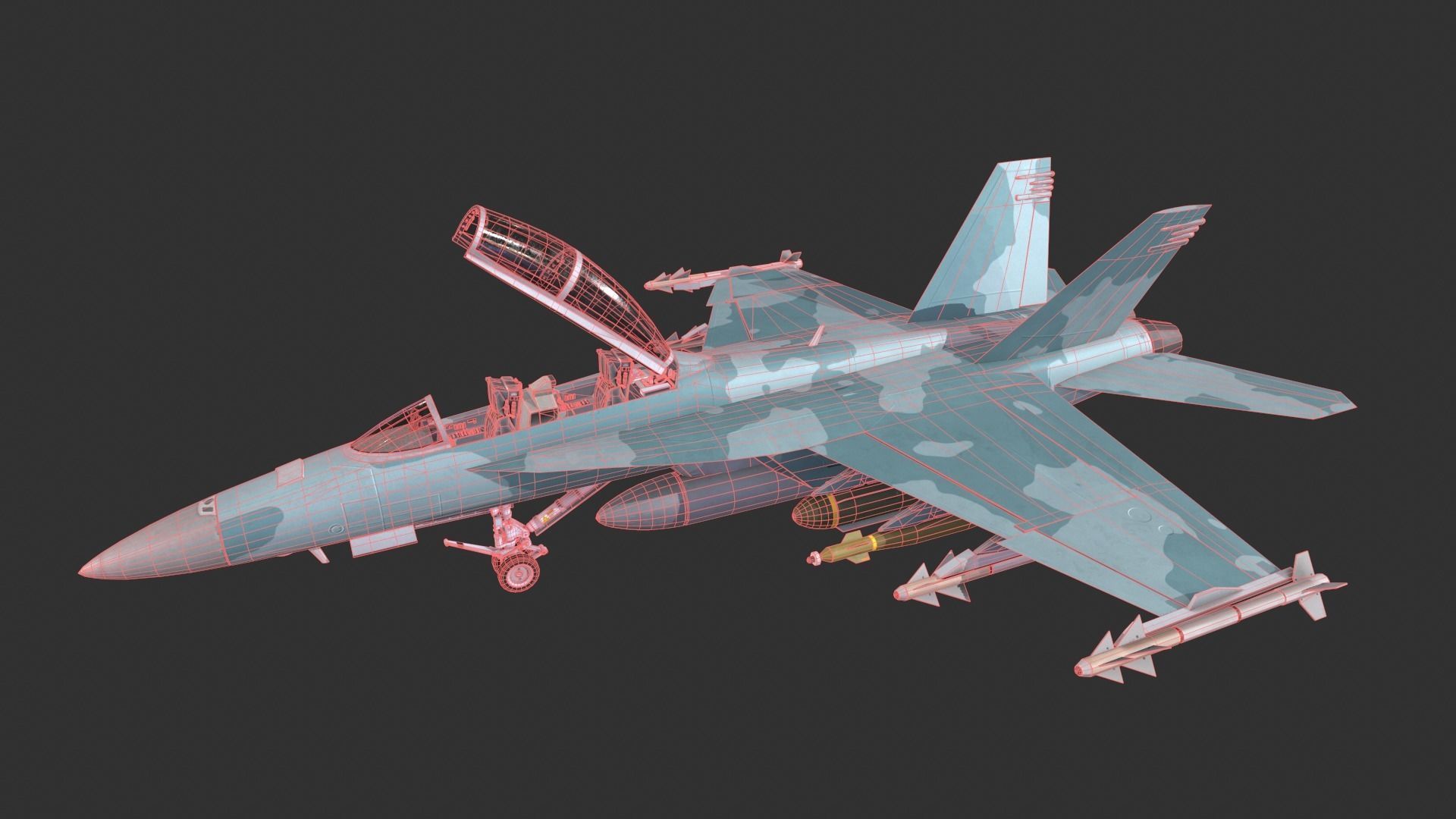 F-18 Super Hornet Low-poly 3D model_11