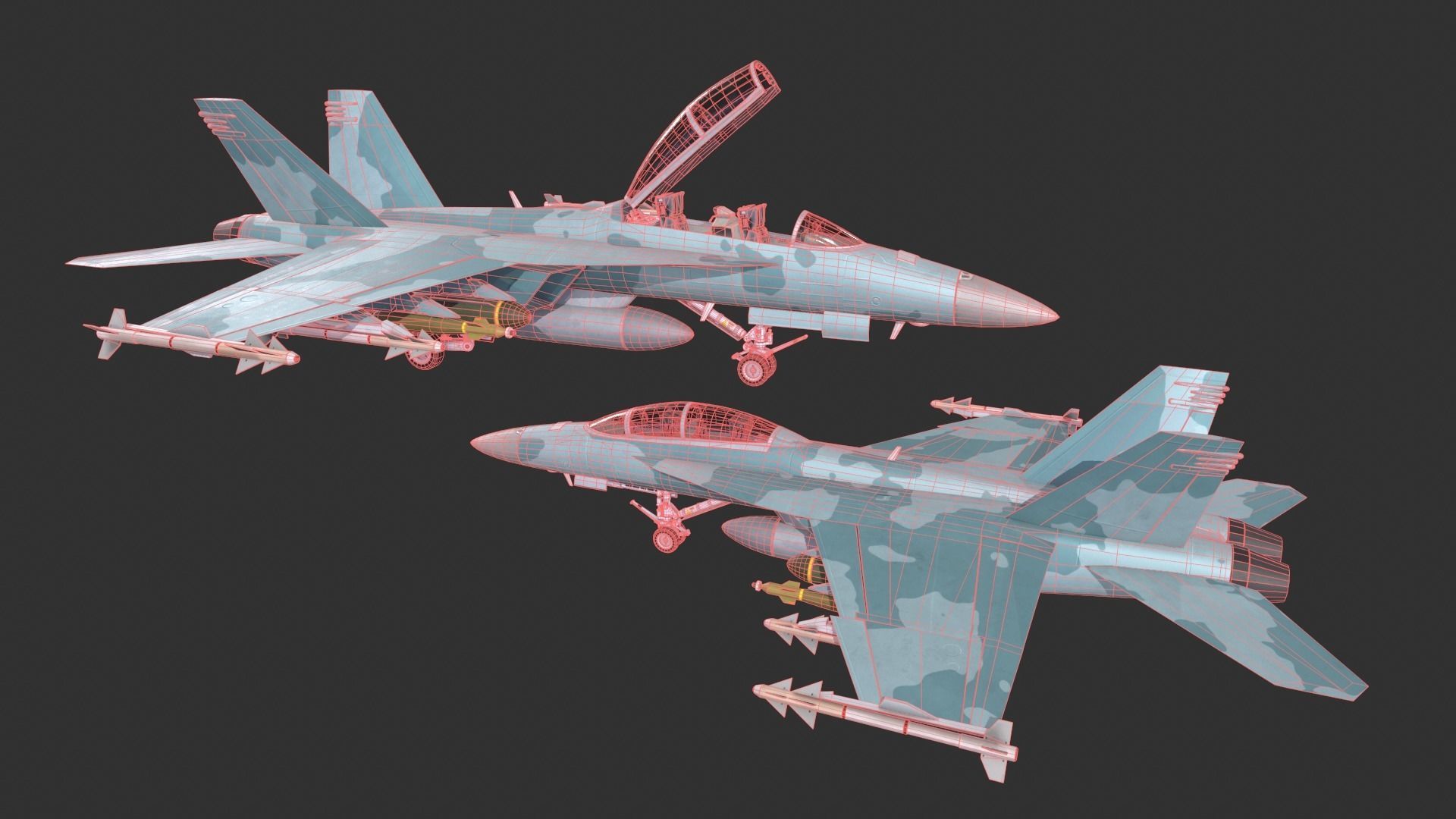 F-18 Super Hornet Low-poly 3D model_13