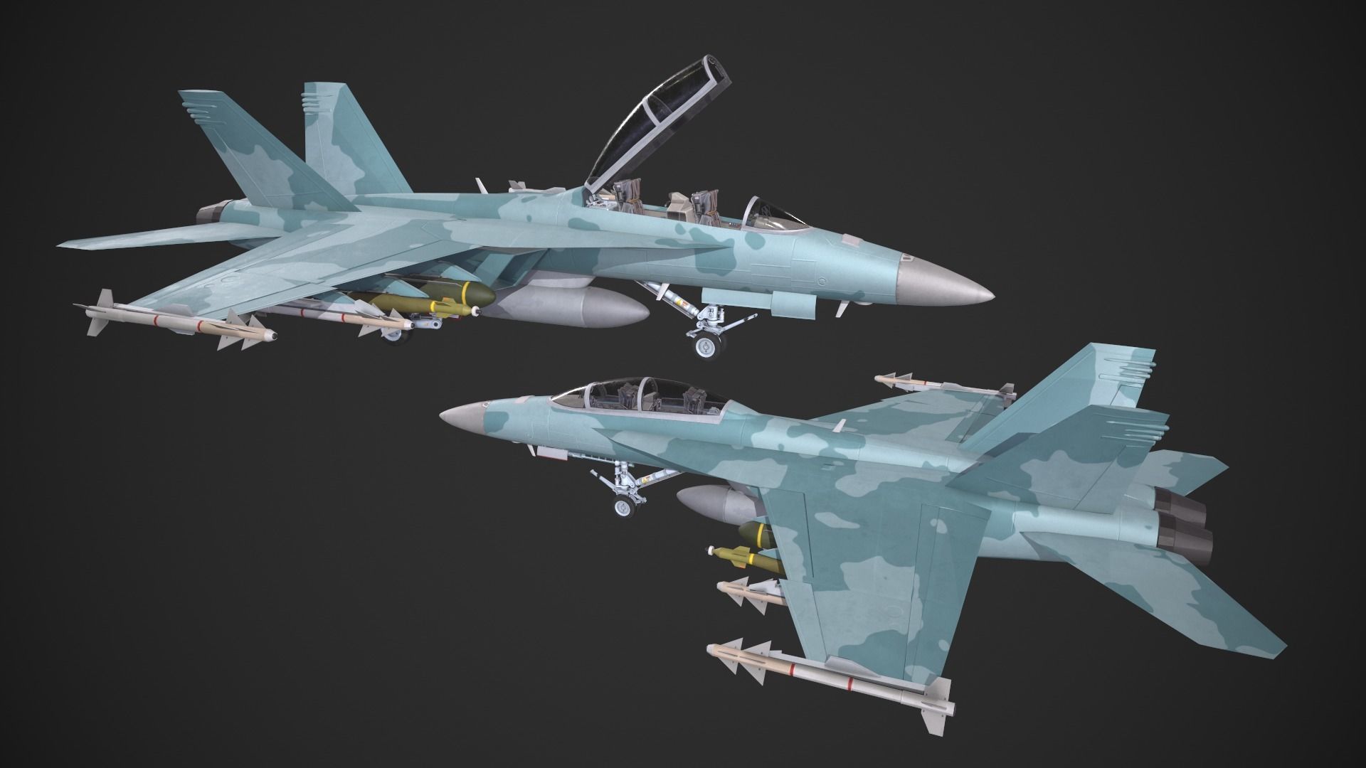 F-18 Super Hornet Low-poly 3D model_12