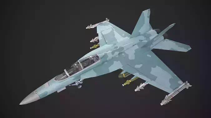 F-18 Super Hornet Low-poly 3D model