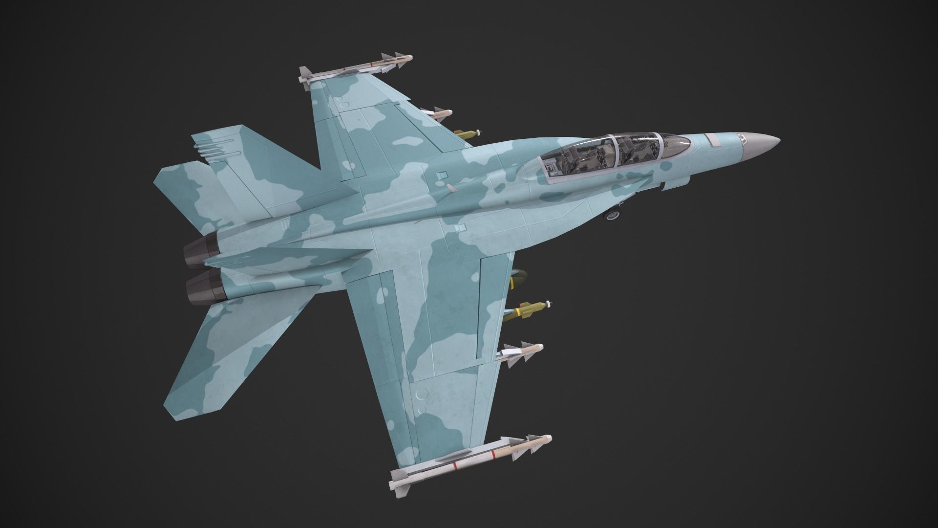 F-18 Super Hornet Low-poly 3D model_2