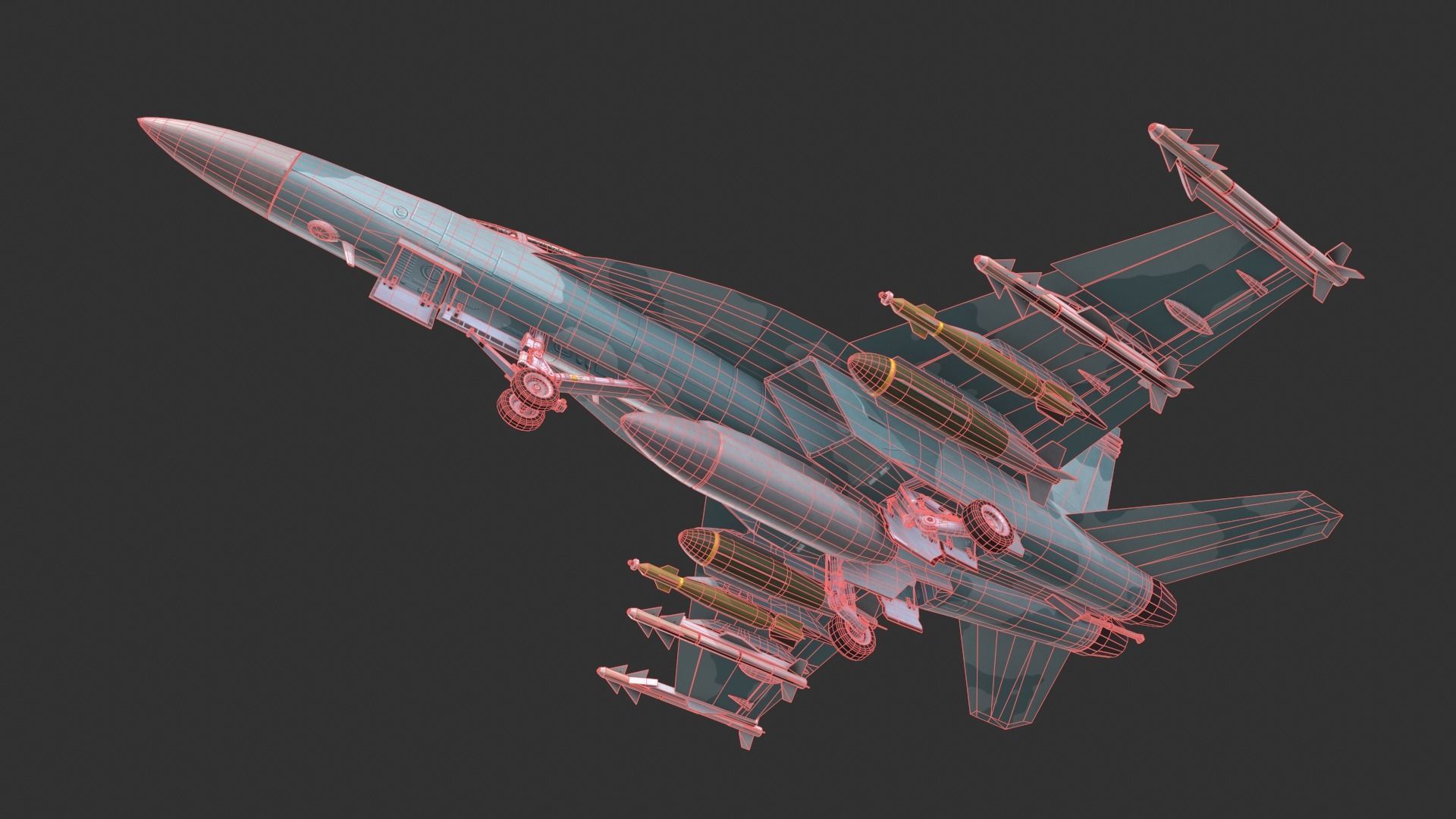 F-18 Super Hornet Low-poly 3D model_5