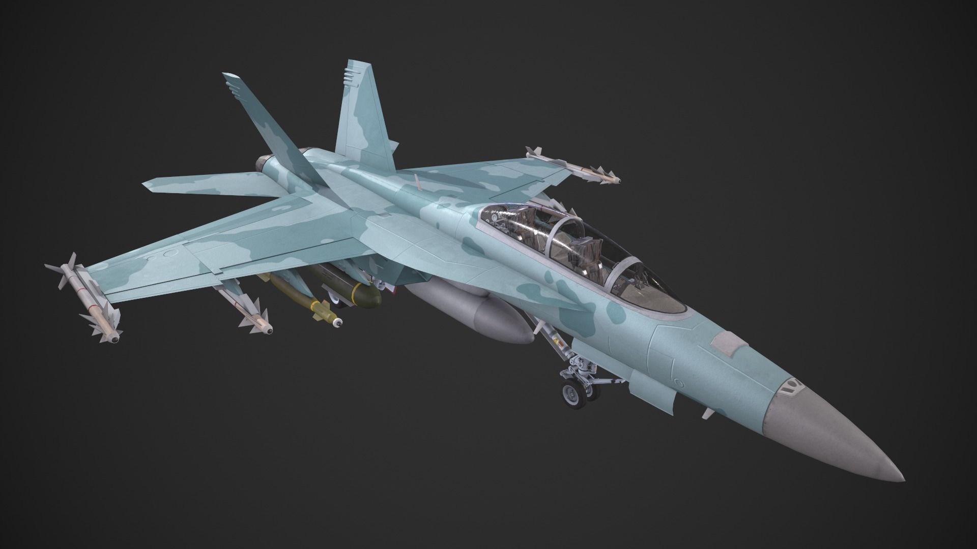 F-18 Super Hornet Low-poly 3D model_8