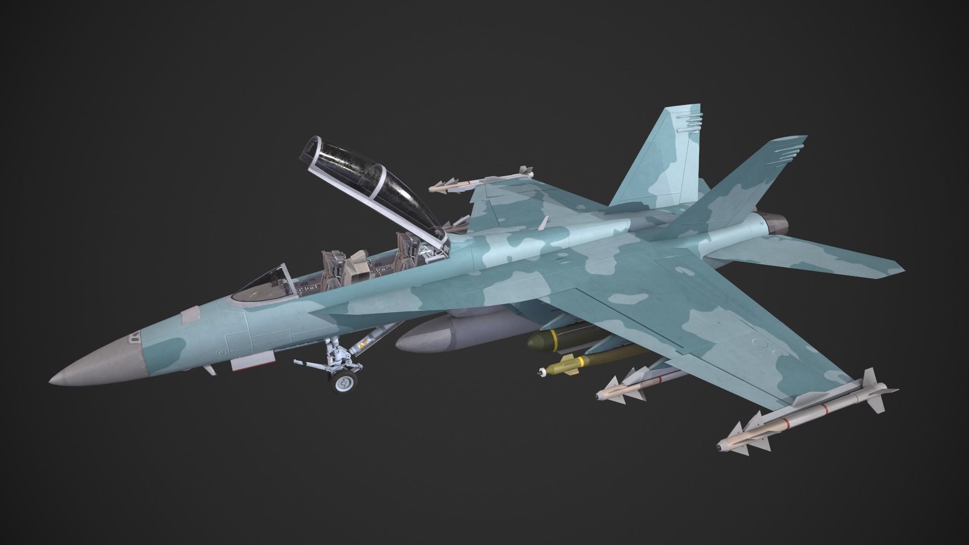F-18 Super Hornet Low-poly 3D model_10