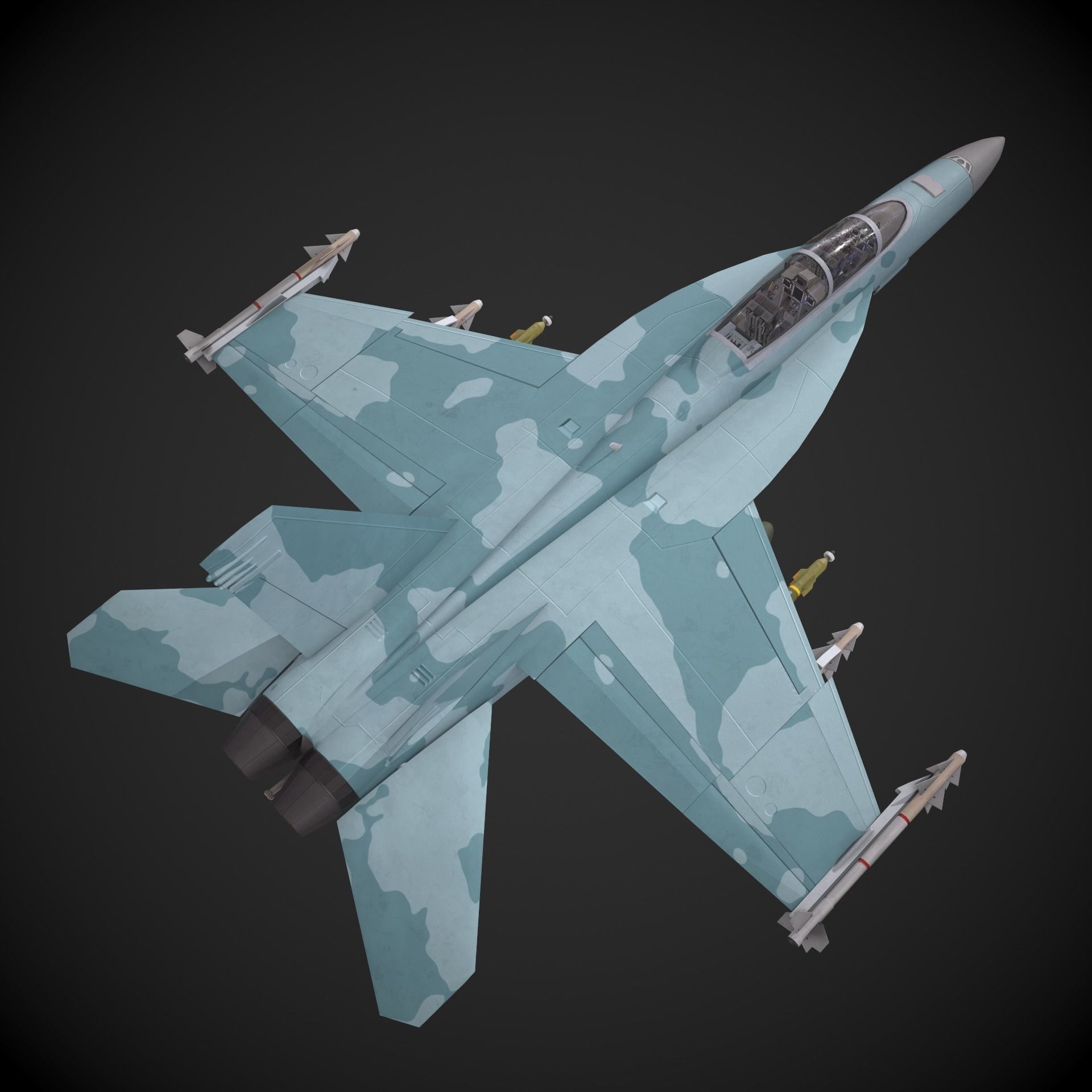 F-18 Super Hornet Low-poly 3D model_14