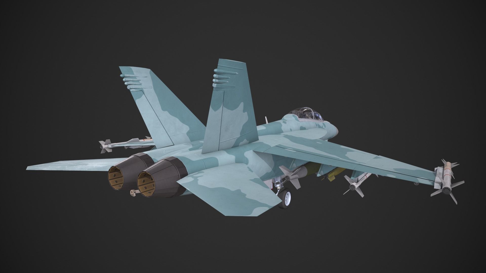 F-18 Super Hornet Low-poly 3D model_6