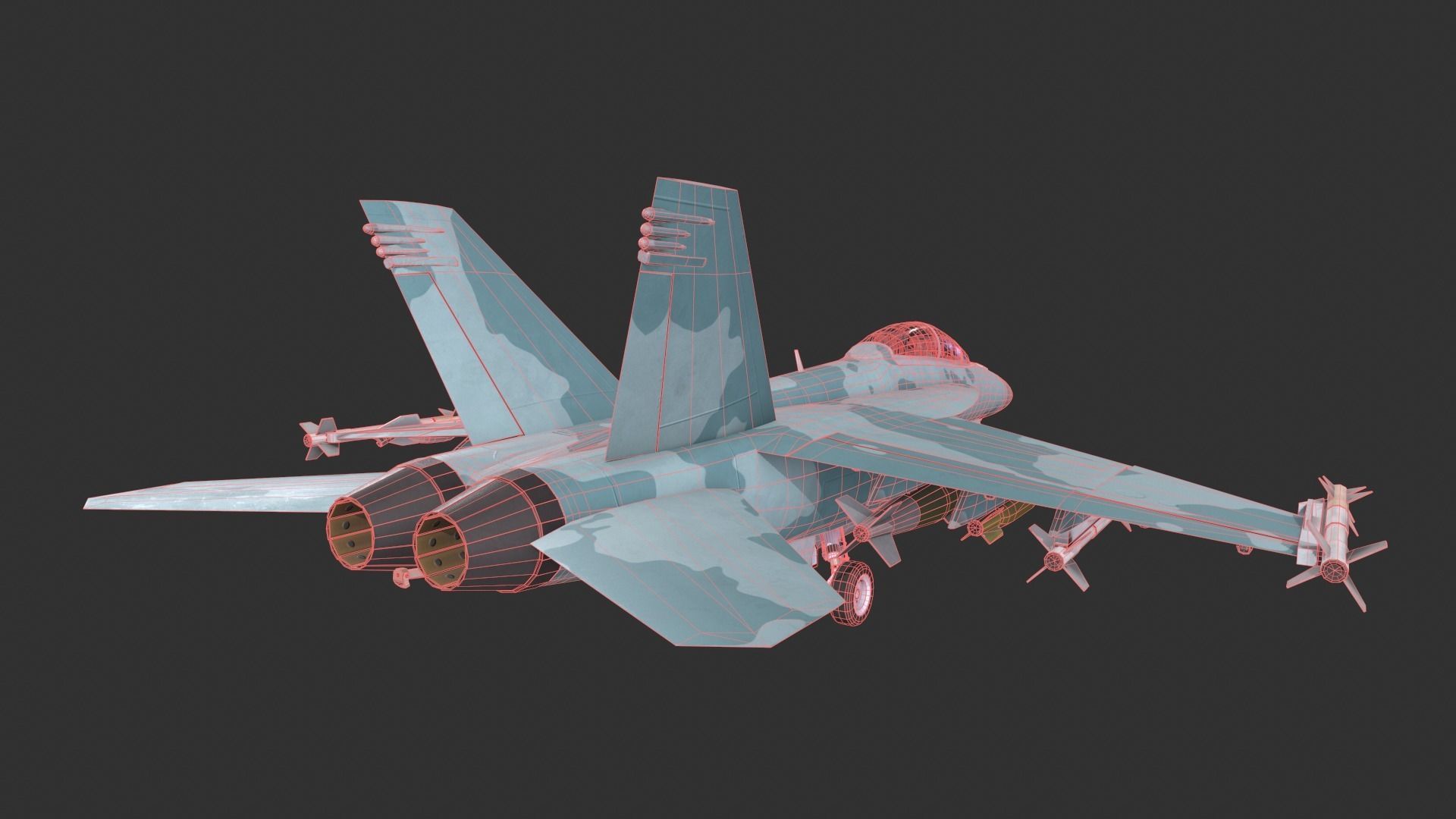 F-18 Super Hornet Low-poly 3D model_7