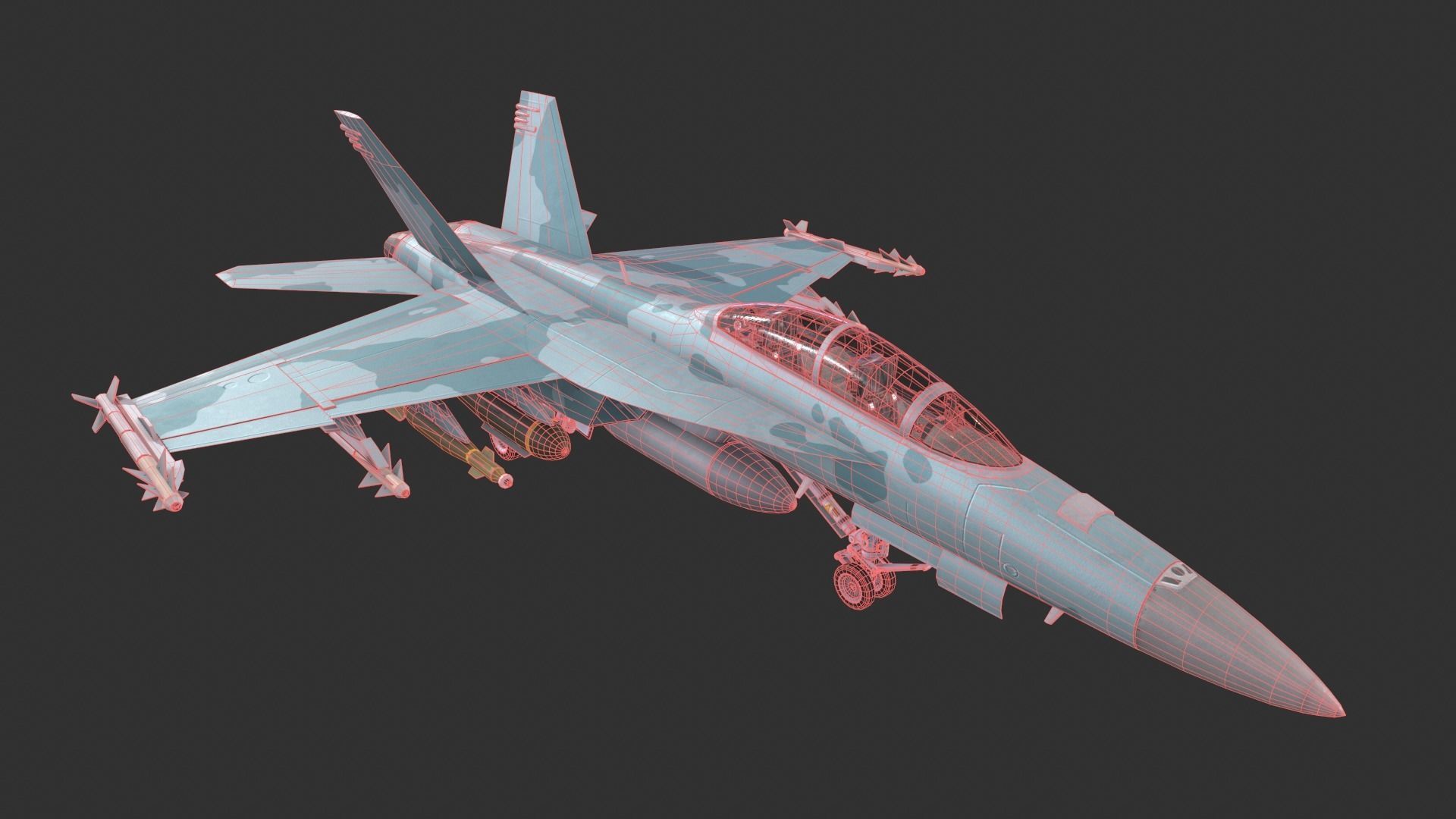F-18 Super Hornet Low-poly 3D model_9
