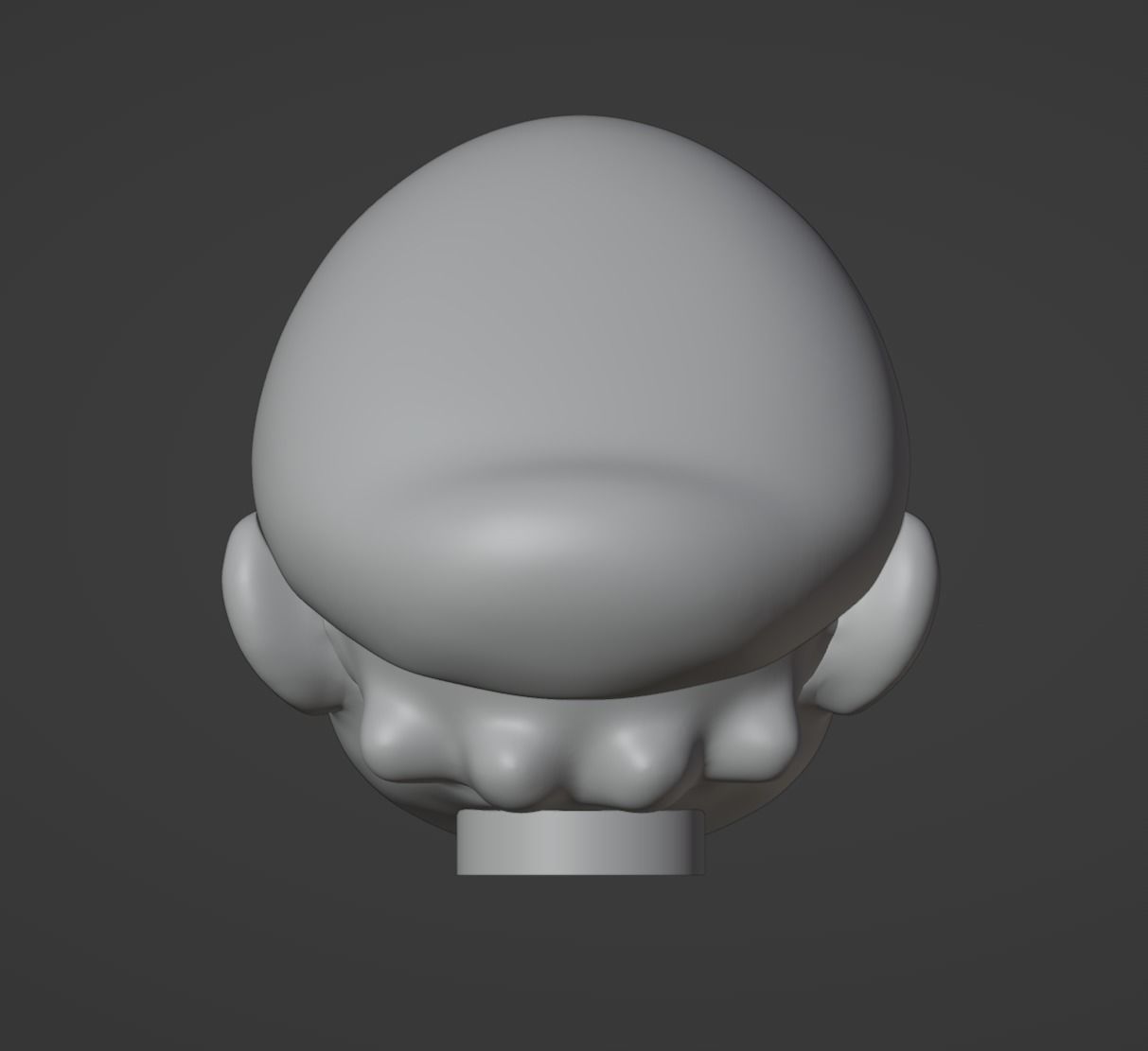 Super Mario Nintendo Head Figure Bust no Texture and Materials 3D model_4