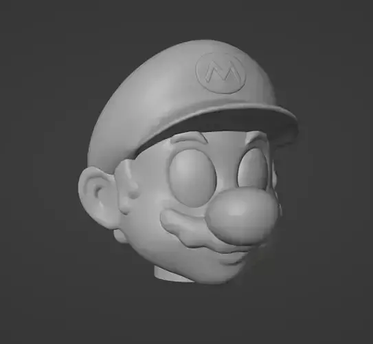 Super Mario Nintendo Head Figure Bust no Texture and Materials