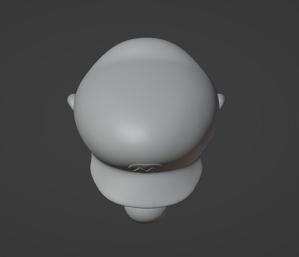 Super Mario Nintendo Head Figure Bust no Texture and Materials 3D model_5