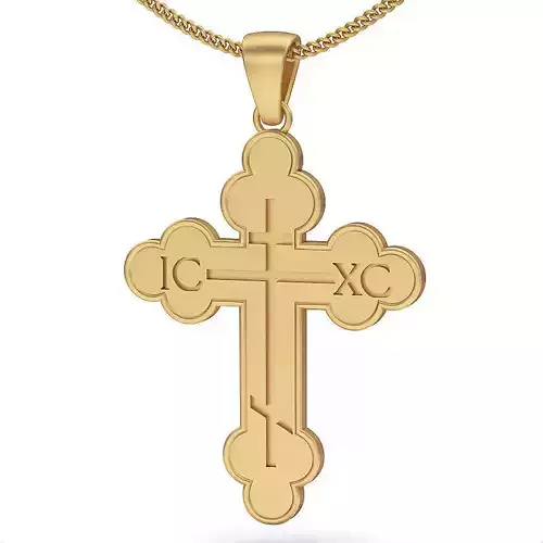Cross pendant silver gold printable jewelry 3D model