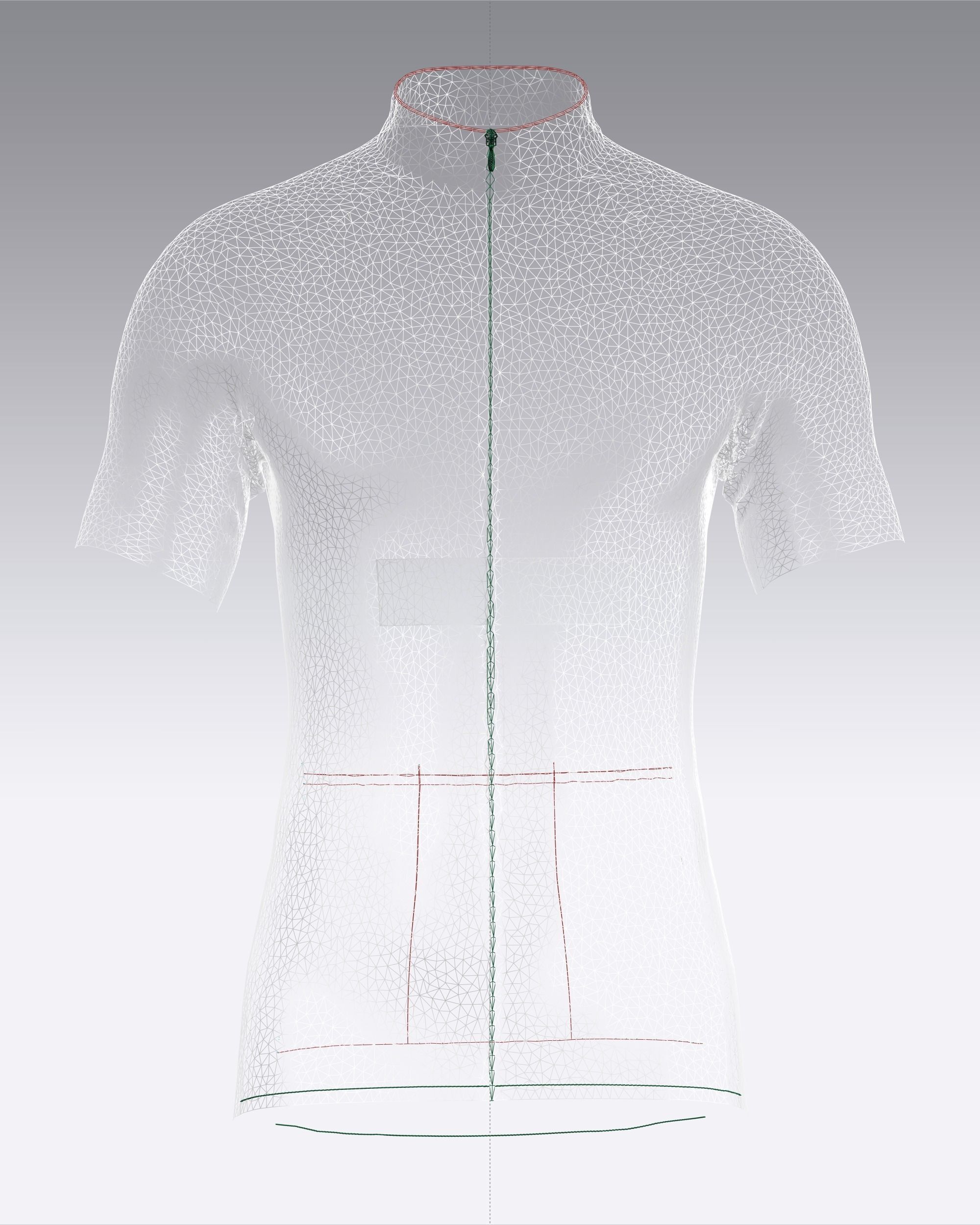 Mens Cycling Jersey-Green Printed 3D model_10