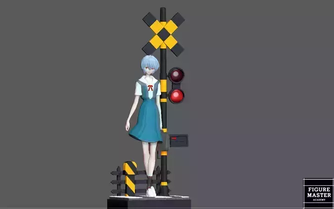 REI AYANAMI UNIFORM EVANGELION ANIME CHARACTER diorama 3D print model